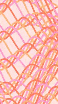 Vibrant Abstract Animation Featuring Overlapping Hand-Drawn Pink and Orange Curves.