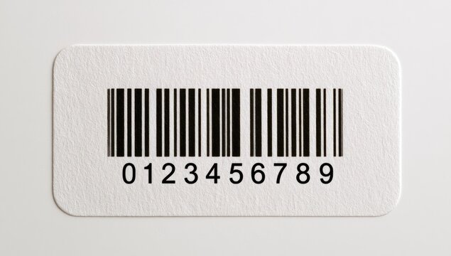 Close up of a barcode with numbers on a white background.