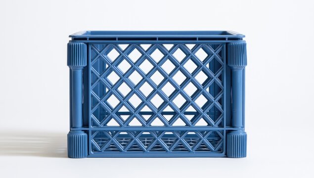 Blue Plastic Crate for Storage and Transport.