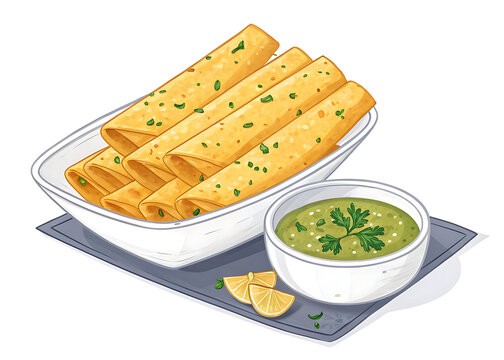 Fafda premium vector illustration, isolated on white background, crispy Gujarati snack, modern style