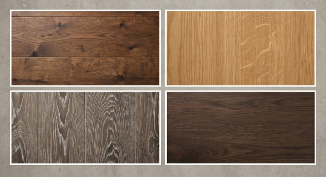 4 types of oak tree wood textures for background needs or other design needs