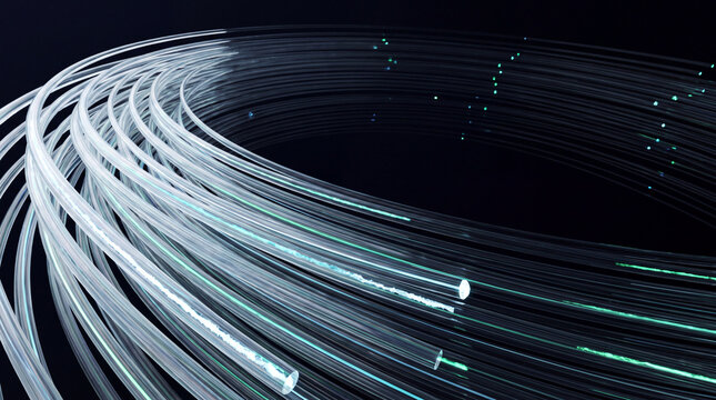 Bundled 3D glass tubes rendered with open ends