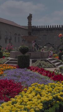 Colorful Flower Garden at Jardim de Santa Barbara