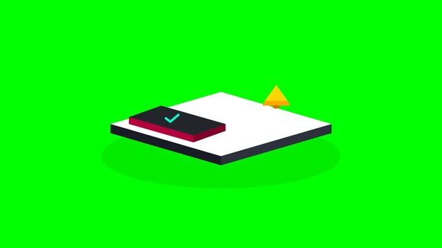 Animasi Pop Art Isometric Subscribe Notification 4K Motion Graphic Animation | Seamless Loop
