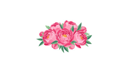 Obraz premium Pink Peony Flower Bouquet Vector Illustration