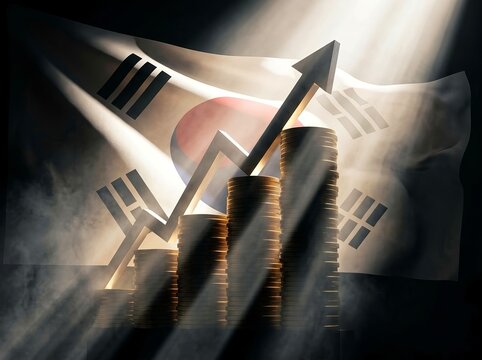 South Korea economic growth. Economic expansion, national prosperity, financial development, investment growth, business confidence