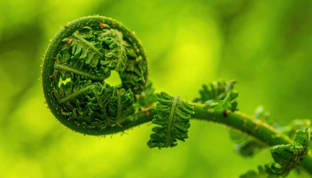 Unfurling Fern Frond - A Close-Up of Natures Delicate Spiral.