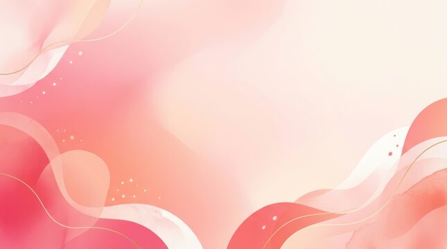 A pink and white abstract background with wavy lines and a subtle gradient.
