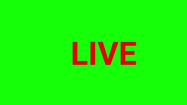 Live Broadcast Indicator Animation on Green Screen for Streaming and News