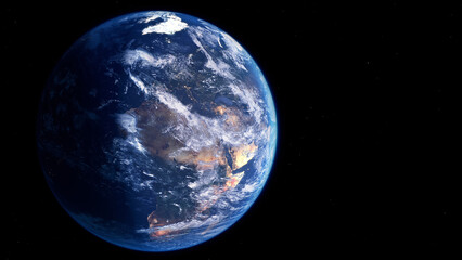 Planet Earth Realistic still image of Planet Earth in space. A detailed close-up showing Earth as a vibrant, atmospheric planet. Visualization based on NASA/ESA data. © Christian Stangl