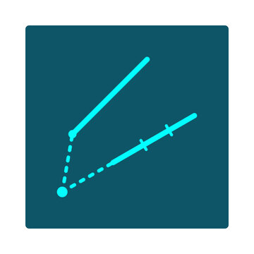 Eigenvalue icon: two vectors share one origin - one scales along its own line under a linear transformation, the other bends off it, showing how Av equals to lambda times v