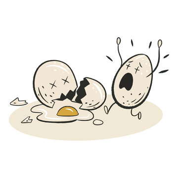 Egg Reacting to a Kitchen Accident