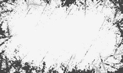 Obraz premium Black and White Grunge Frame Texture with Scratches Border and Distressed Overlay Background