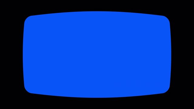 Retro Blue CRT Television Screen with Analog Scanline Texture. 4k