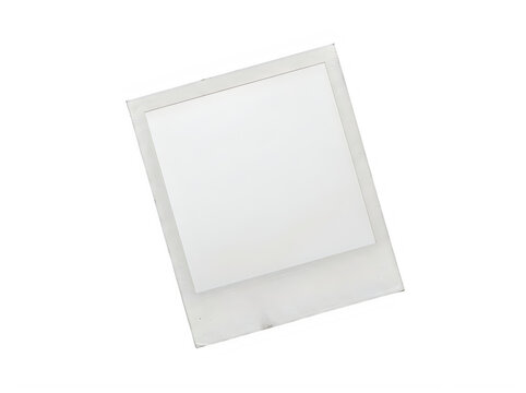 Empty vintage polaroid photo frame with white border isolated on a plain background