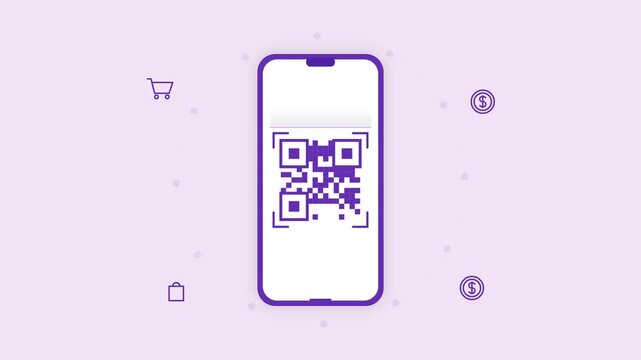 QR Code Scanning on Smartphone for Mobile Payment Concept