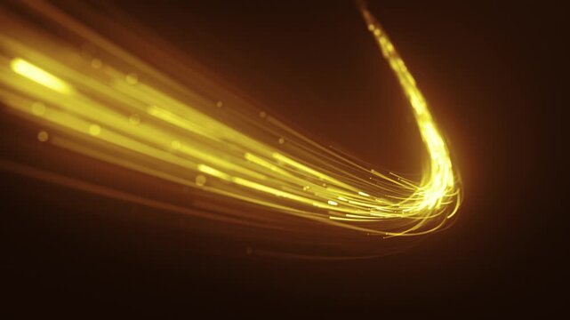 Golden Streaming Light Particles Background
Abstract background with gold fire streaming light particles flowing smoothly into space
