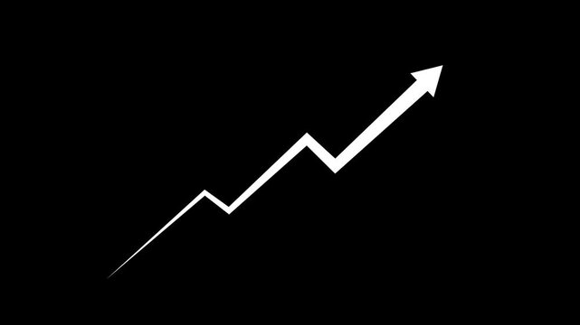 Creative Graph hand drawn arrow chart growing up. Exponential growth and Business profit increase. white arrow rising transparent background. rising arrow with grid background