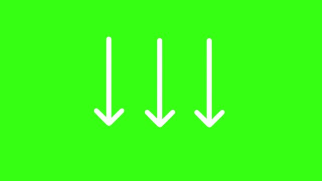 Bouncing download arrows seamless loop on green screen