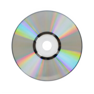 Shiny silver compact disc isolated on a white background