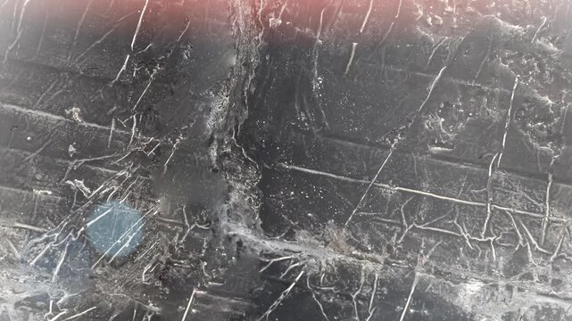 Seamless 4K looping vertical movement over a scratched dark metallic surface with strong industrial appearance. Perfect for cinematic backgrounds and motion graphics.