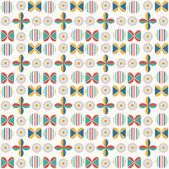 Obraz premium Retro Geometric Abstract Seamless Pattern Design