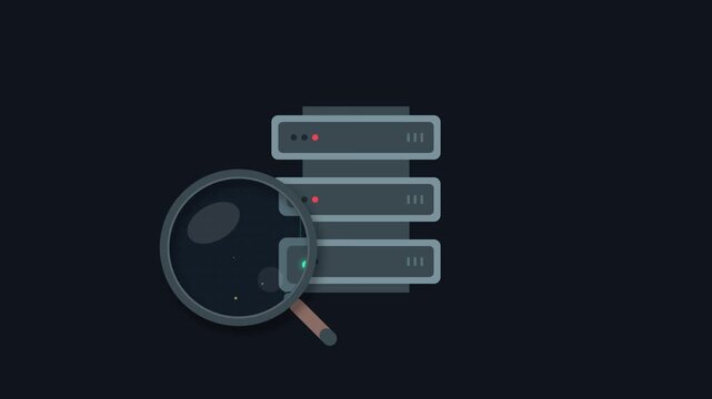 AI Database Search Lens Server Circuit Motion Graphic