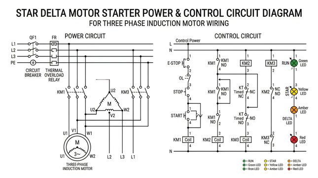 Technical diagram showing electrical circuit symbols and wiring plans