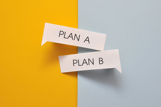 Plan A and Plan B speech bubbles. Alternative strategy and decision making concept