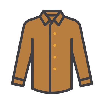 Brown long sleeve button up shirt icon
