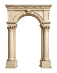 Fototapeta premium PNG Classic stone archway with ornate columns.