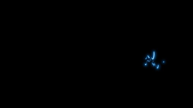 Powerful lightning striking on a black screen chroma key background, lightning thunder boom FX, glowing doodle sparkle explosions. right white lightning bolt effect is shown against 4k video.