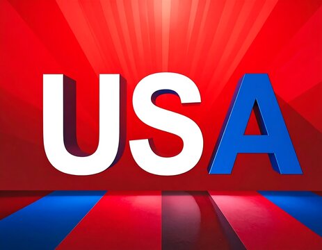 USA flag background with text.