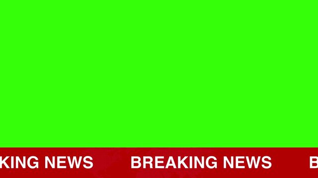 Animated breaking news lower third on green background. suitable to place on content about news high-quality professional motion graphics animation