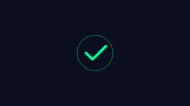 Green checkmark icon with glowing circle