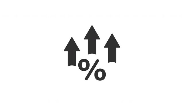 Percentage symbol with upward arrows icon representing financial growth and rising interest rates