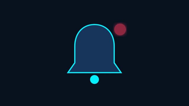 Simple bell icon with red light glowing