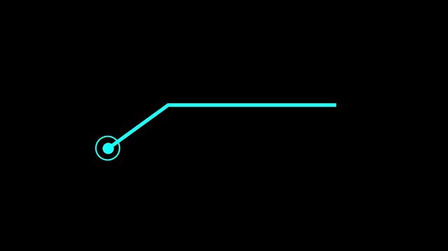 HUD call out elements icon animation on black background. HUD elements frame lines call out animation. Simple HUD elements frame line video