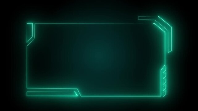 Futuristic Digital HUD Interface with a Glowing Copy Space technology animated, Futuristic Frame with Globe and Dark Background border geometric 4k video animation.