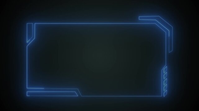 Futuristic Digital HUD Interface with a Glowing Copy Space technology animated, Futuristic Frame with Globe and Dark Background border geometric 4k video animation.