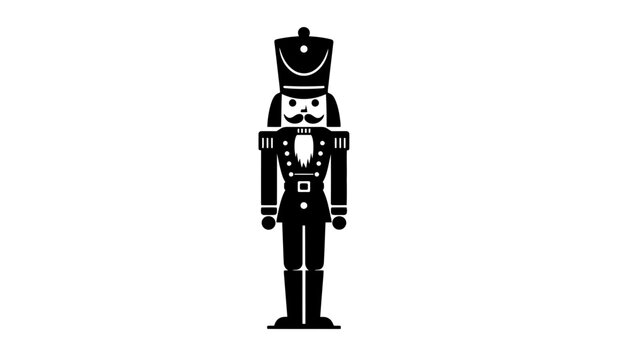 Nutcracker silhouette icon for christmas holiday decor designs with nutcracker