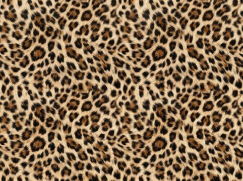 Realistic seamless leopard fur texture pattern