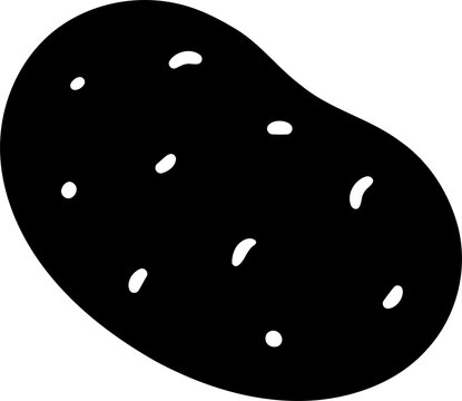 Simple potato vegetable icon in black and white isolated on transparent background