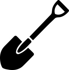 Black shovel garden tool icon isolated on transparent background © MstKakoli