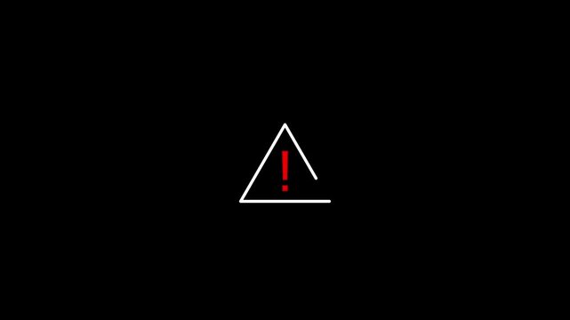 Animated in warning sign. alert icon, safety icon