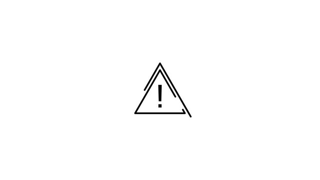 Animated in warning sign. alert icon, safety icon