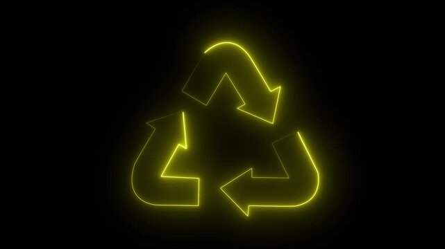 Three arrow circle Neo animation on black background. Circle arrow refresh and 3 arrow icon video.