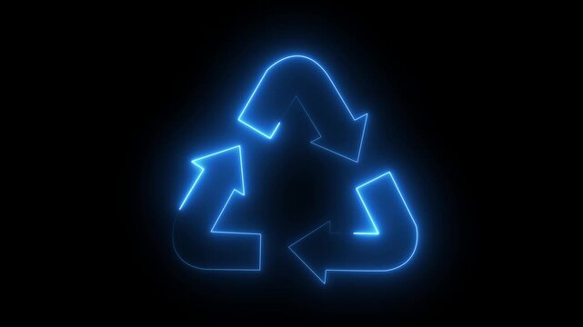 Three arrow circle Neo animation on black background. Circle arrow refresh and 3 arrow icon video.