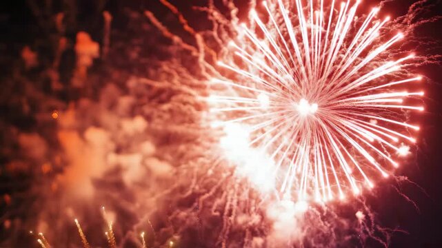 A mesmerizing fireworks show with vibrant colors exploding against a dark backdrop.