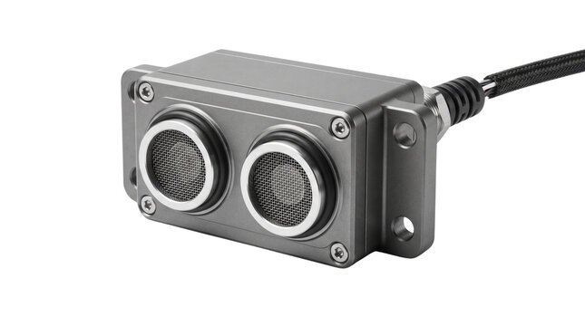 industrial ultrasonic distance sensor isolated on transparent background png